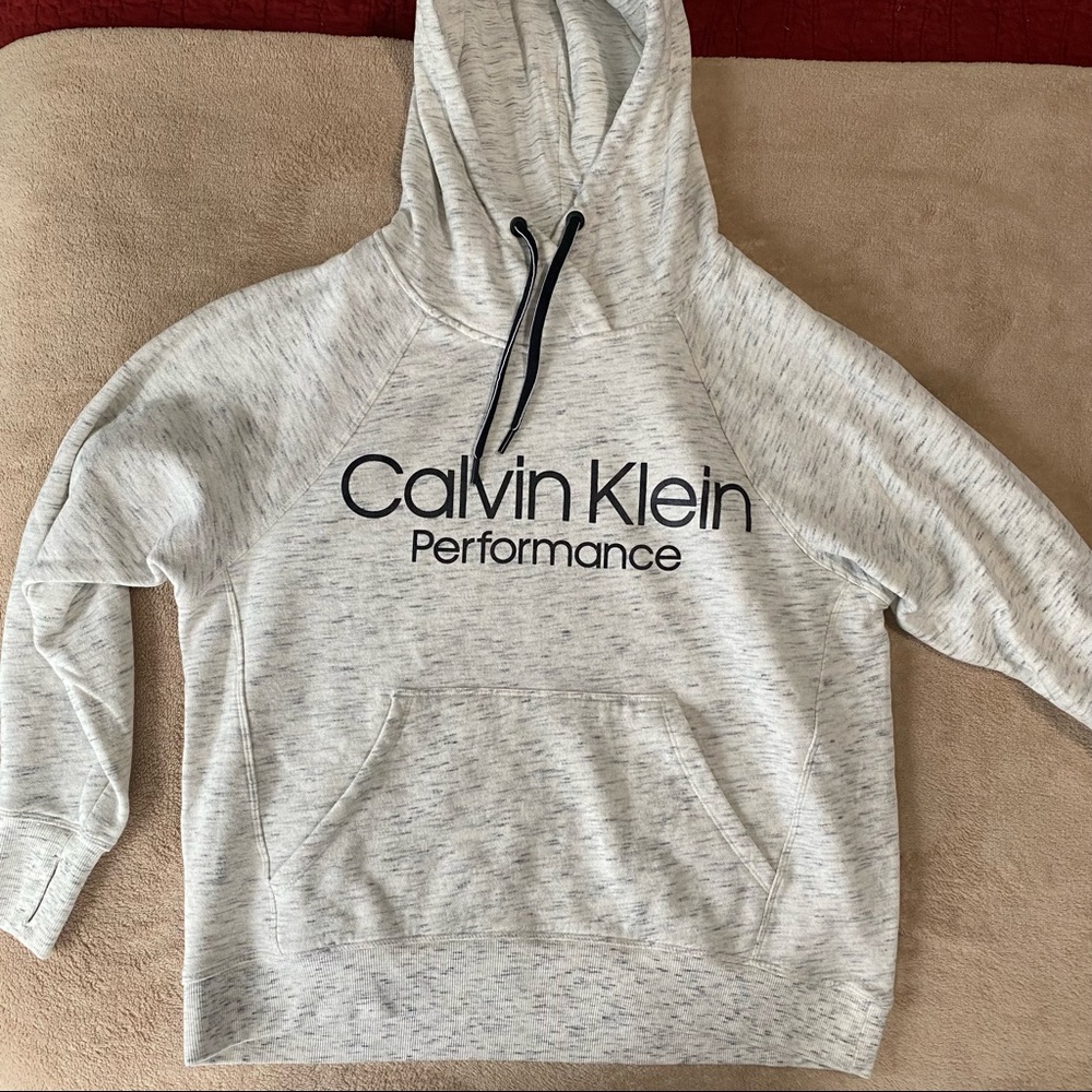 Heathered Gray Hoodie Sweatshirt | Calvin Klein Performance